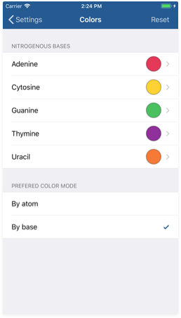 Color settings